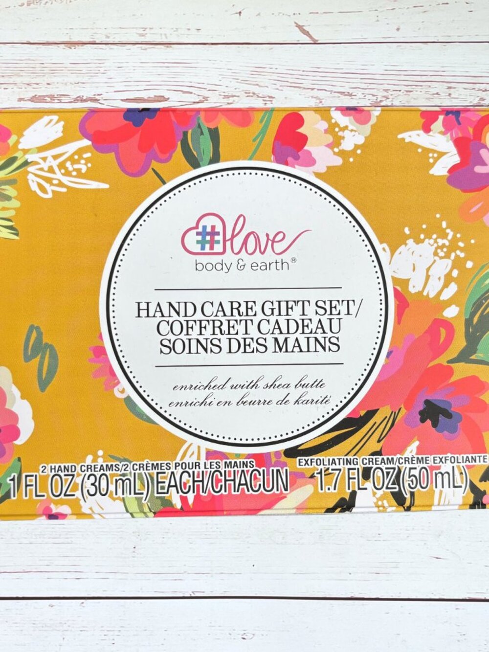 Body & Earth Hand Care Gift Set New In Tin | Shea Butter Hand Cream Set